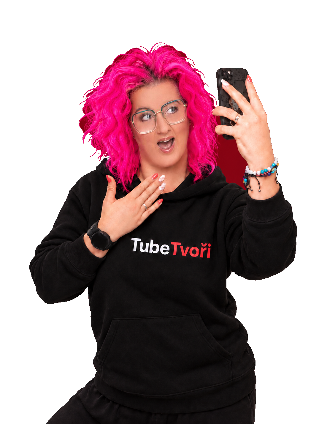 Lektorka Monika Polasek s telefonem